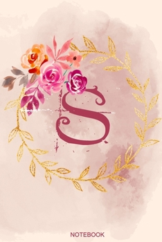 Paperback S Notebook: Journal Notebook with one Letter - White unique Softcover Design - Cute gift for Women and Girls - 6" x 9" Dot Grid - Book