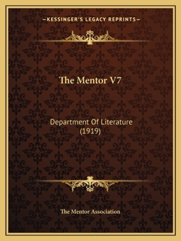 Paperback The Mentor V7: Department Of Literature (1919) Book