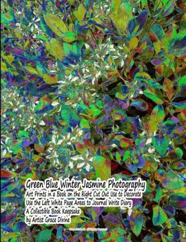 Paperback Green Blue Winter Jasmine Photography Art Prints in a Book