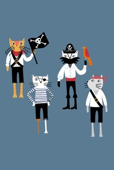 Notes: A Blank Squared Paper Journal with Pirate Cats Cover Art