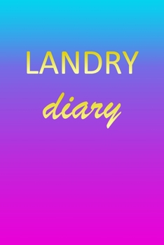 Paperback Landry: Journal Diary - Personalized First Name Personal Writing - Letter L Blue Purple Pink Gold Effect Cover - Daily Diaries Book