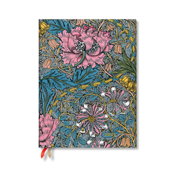 Calendar Paperblanks 2025 Weekly Planner Morris Pink Honeysuckle William Morris 12-Month Ultra Horizontal Elastic Band 160 Pg 100 GSM Book