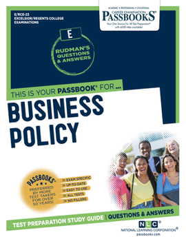 Paperback Business Policy (Rce-23): Passbooks Study Guide Volume 23 Book