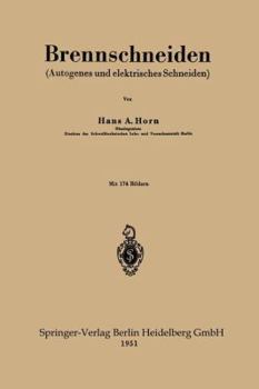 Paperback Brennschneiden: (Autogenes Und Elektrisches Schneiden) [German] Book