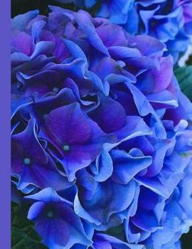 Paperback Blue & Purple Hydrangea Blank Writing Notebook: Large 8.5 X 11 Wide Rule Purple Blue Floral Flowers Journal, Diary, Planner, Composition Book for Note Book