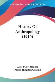 Paperback History Of Anthropology (1910) Book