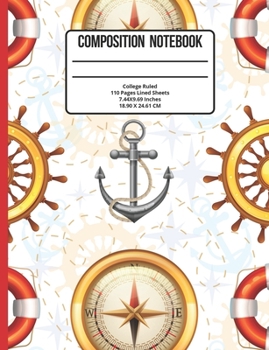 Paperback Composition Notebook College Ruled: Boat 110 Pages Book