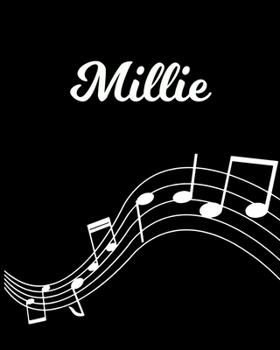 Millie: Sheet Music Note Manuscript Notebook Paper Personalized Custom First Name Initial M Musician Composer Instrument Composition Book 12 Staves a Page Staff Line Notepad Notation Guide Create Comp