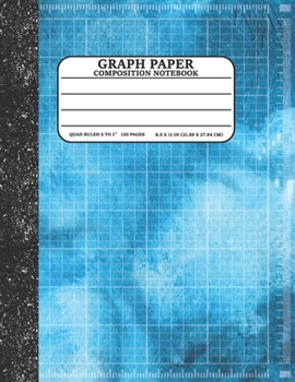 Paperback Graph Paper Composition Notebook: Math and Science Lover Graph Paper Cover Watercolor Blue (Quad Ruled 5 squares per inch, 120 pages) Birthday Gifts F Book