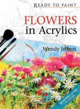 Paperback Flowers in Acrylics Book