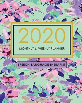 Paperback 2020 Monthly and Weekly Planner/Speech therapist Planner/Speech Therapy Gift Book