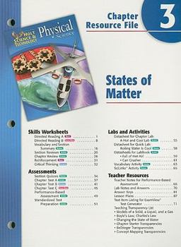Paperback Holt Science Spectrum Physical Science Chapter 3 Resource File: States of Matter Book