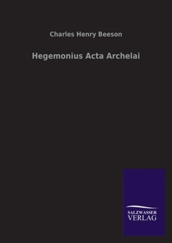 Paperback Hegemonius Acta Archelai Book