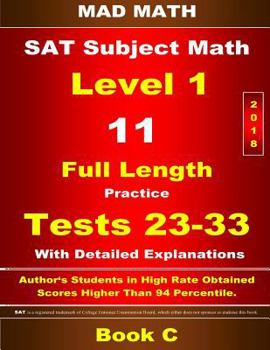 Paperback 2018 SAT Subject Level 1 Book C Tests 23-33 Book