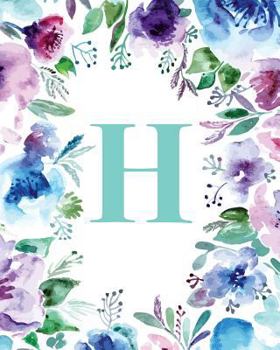 Paperback H: Watercolor Floral, 150 Pages, 8" x 10" Book
