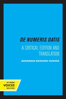 Paperback Jordanus de Nemore, de Numeris Datis: A Critical Edition and Translation Volume 14 Book