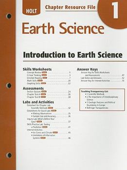 Paperback Holt Earth Science Chapter 1 Resource File: Introduction to Earth Science Book