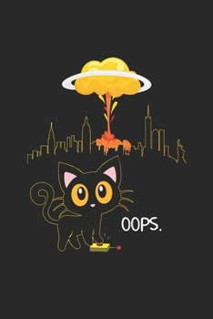 Paperback Notebook: Cat Explosion Red Button Bomb Accident Gift 120 Pages, 6X9 Inches, Graph Paper Book