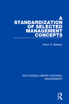 Paperback A Standardization of Selected Management Concepts Book