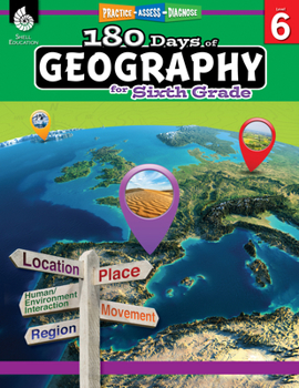 Paperback 180 Days of Geography for Sixth Grade: Practice, Assess, Diagnose Book