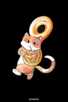 Notebook: Blank Lined Journal 6x9 – Sousaphone Musician Notebook I Cat Playing Sousaphone Musical Gift for Marching Band and Tuba Players