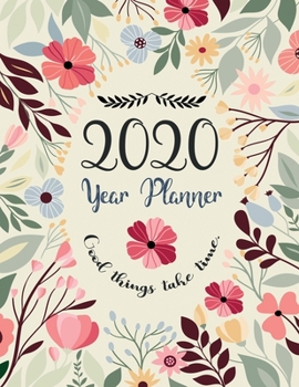 Paperback Year Planner Floral Cover & Monthly Planner 2020 All in one, Large A4( 8.5x11): Perfect for Planning and Organizing Your Home or Office Book