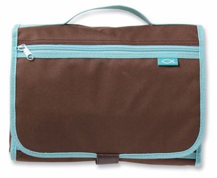 Misc. Supplies Tri-Fold Bible Cover, Bible Study Organizer, Velcro Closure, Nylon, Brown/Blue, Large Book