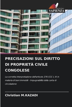 Paperback Precisazioni Sul Diritto Di Proprietà Civile Congolese [Italian] Book