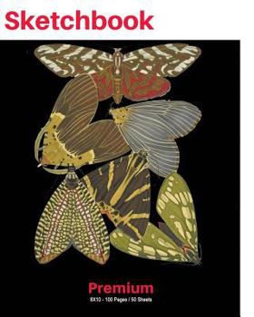 SketchBook: Papillon Butterfly Art Print (5), 8"x10" Sketch Pad, Sketching and Drawing Paper, Note Pad -[Premium Sketch Books]