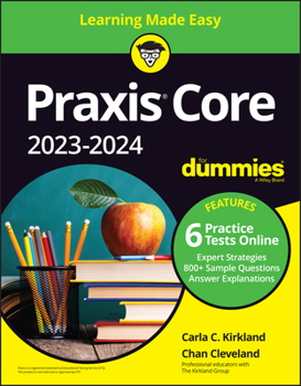 Paperback PRAXIS Core 2023-2024 for Dummies with Online Practice Book