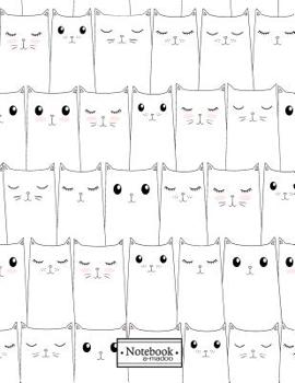 Paperback Notebook: Cute cats on white cover and Dot Graph Line Sketch pages, Extra large (8.5 x 11) inches, 110 pages, White paper, Sketc Book