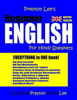 Paperback Preston Lee's Beginner English For Hindi Speakers (British) Book