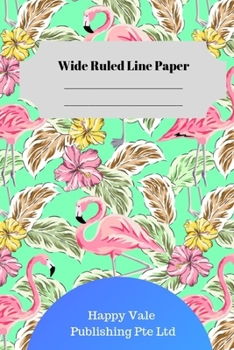 Cute Flamingo Theme Wide Ruled Line Paper
