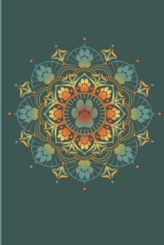 Dogmaste – Yoga dog paw mandala: Pretty retro colored pawprint mandala design