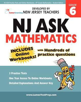 Paperback NJ Ask Practice Tests and Online Workbooks - 6th Grade Mathematics - Student Edition Book