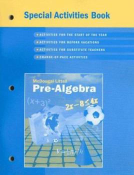 McDougal Littell Pre-Algebra Special Activities Book