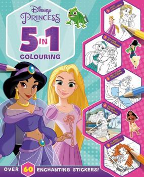 Paperback Disney Princess: 5 in 1 Colouring (With dot-to-dot, colour-by-numbers, copy colouring, and more!) Book