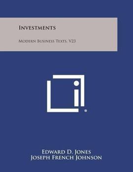 Paperback Investments: Modern Business Texts, V23 Book