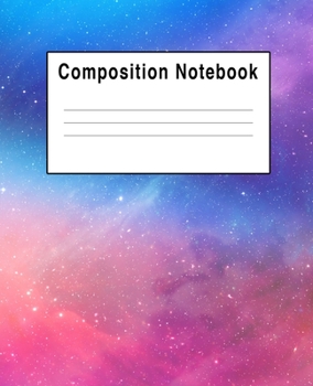 Paperback Composition Notebook: Pink Blue Purple Space Iridescent Book