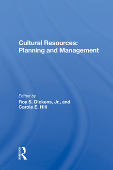 Hardcover Cultural Resources: Planning And Management Book