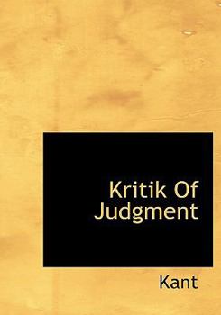 Hardcover Kritik of Judgment Book