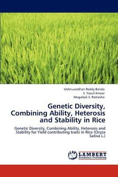 Paperback Genetic Diversity, Combining Ability, Heterosis and Stability in Rice Book