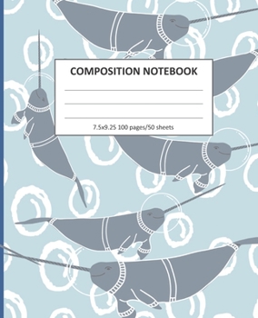 Paperback Composition Notebook: Wide Ruled Line Class Notebook, School Notebook, Homes School Notebook, Gift for Kids, Students, Teens, 7.5 x 9.25 inc Book
