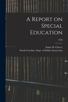 Paperback A Report on Special Education; 1940 Book
