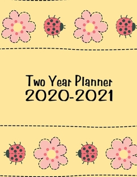 Two Year Planner 2020-2021: Ladybugs Monthly Planner 8.5 x 11