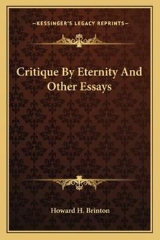 Paperback Critique By Eternity And Other Essays Book