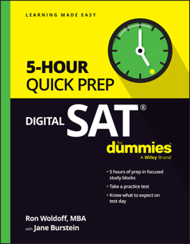 Paperback Digital SAT 5-Hour Quick Prep for Dummies Book