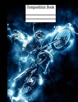 Paperback Motocross Electric Composition Notebook - 5x5 Quad Ruled: 7.44 x 9.69 - 101 Sheets / 202 Pages Book