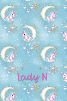 Lady N: Dot Grid Journal with Her Unicorn Name/Initial with Christmas Theme