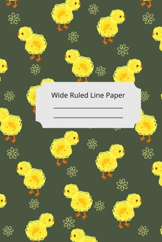 Paperback Baby Chicken Theme Wide Ruled Line Paper Book